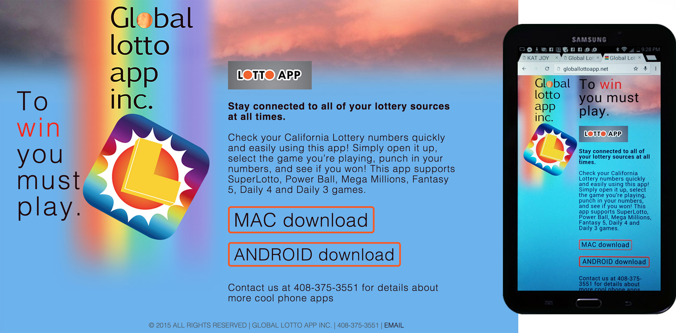 Global Lotto App Responsive Web Design
