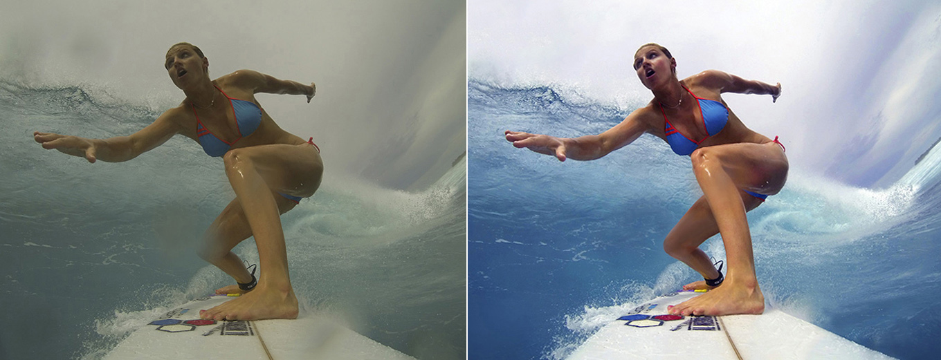 surfer image color re-touch