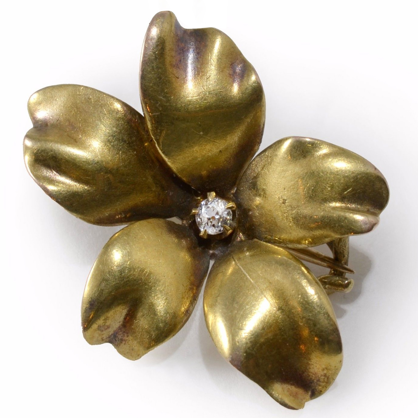 Close up of 1900 made pendant with gold and .08 diamond