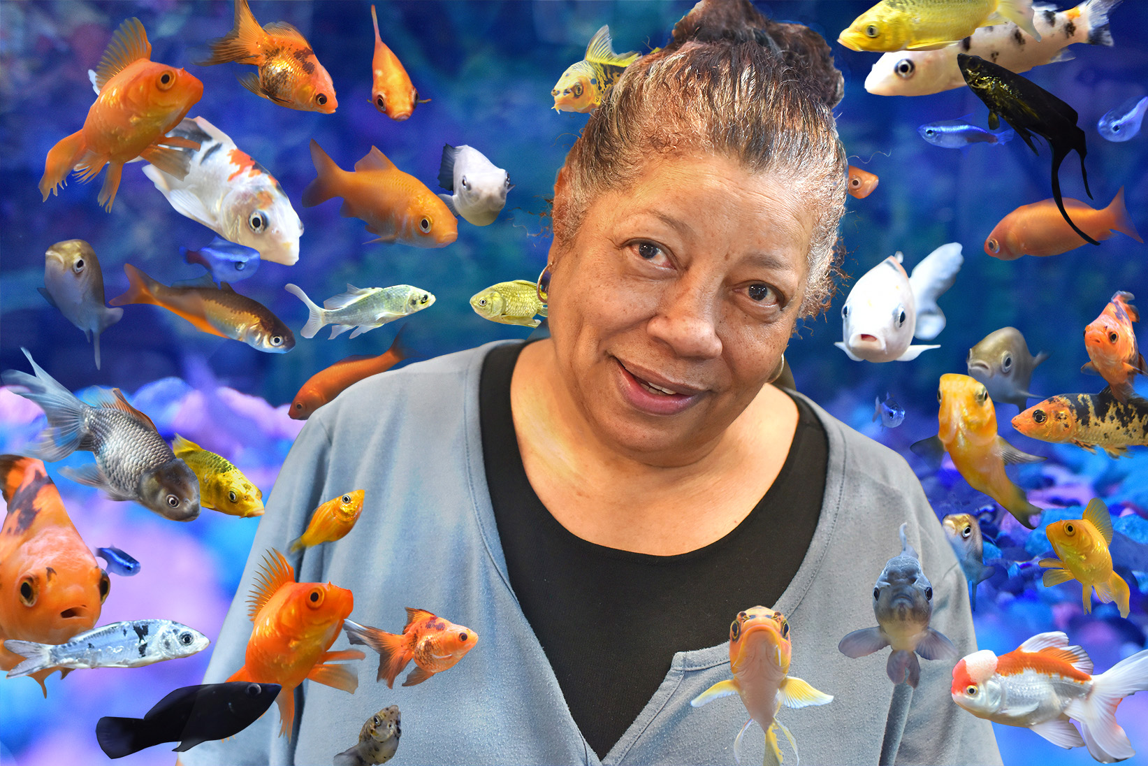 Photo Portrait of Marla Yasutake with fish